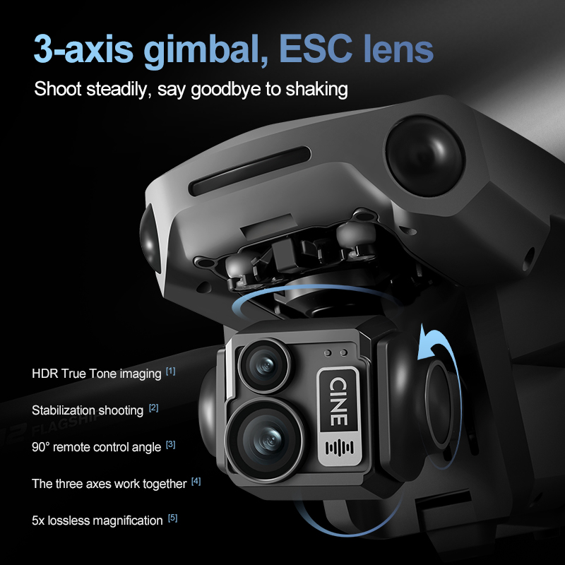 8K 3 Axis Gimbal Brushless 7.2 - огляд і ціна Drone Camera Night Vision